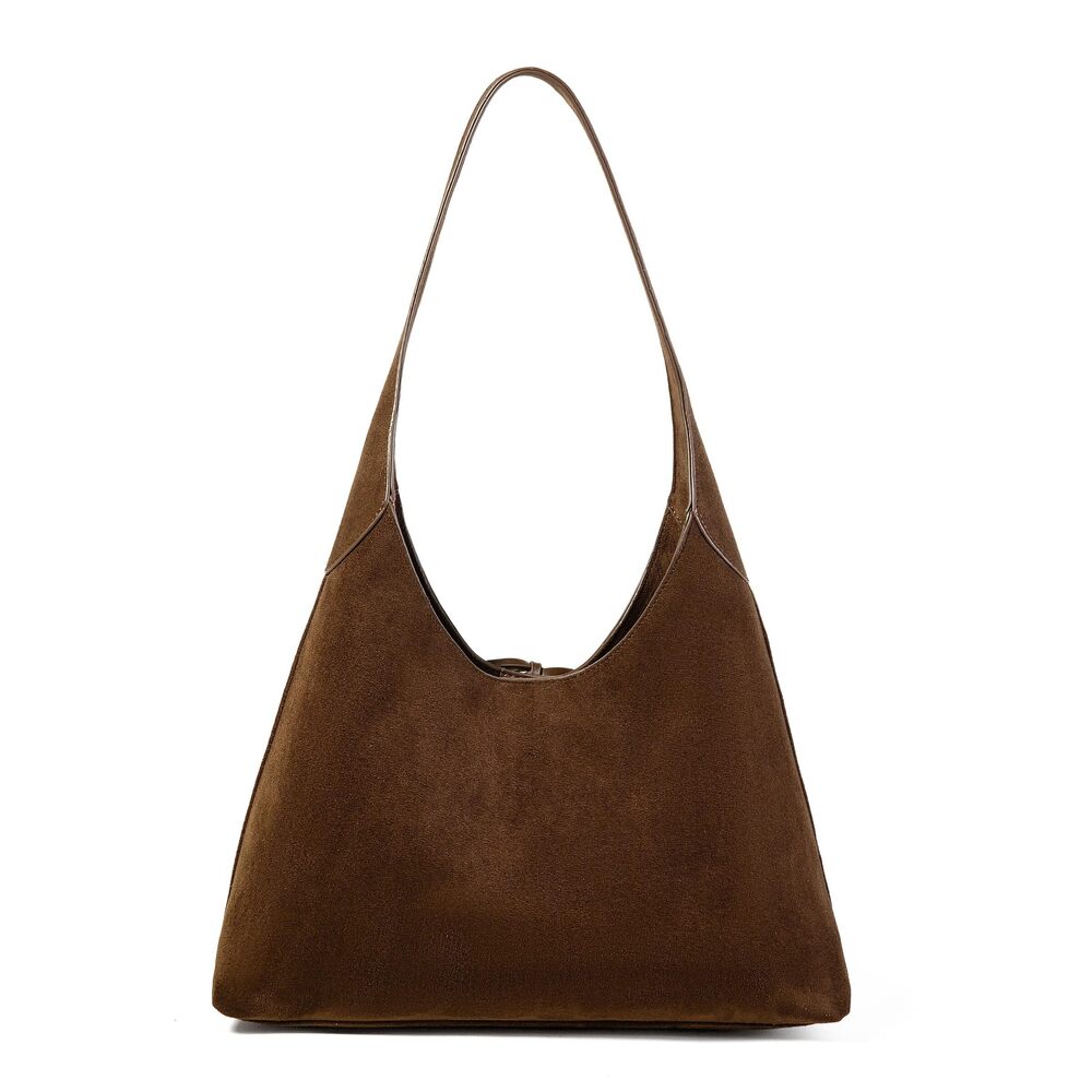 4681 Bow Tie Suede Hobo Bags Large Shoulder Bag Handbags Chic Purse Satchel - Picture 7 of 7